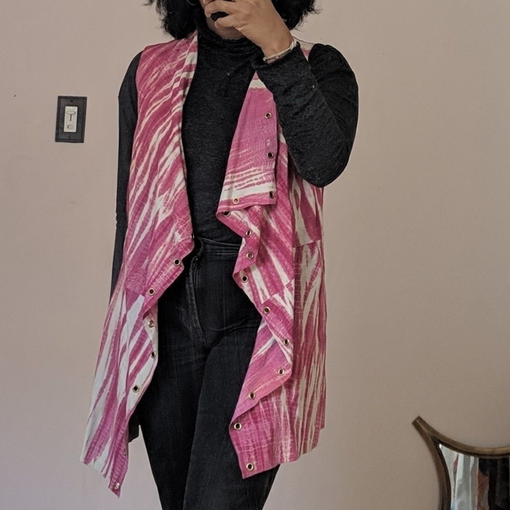 Michael Kors suede tie dye vest